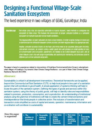 Designing a Functional Village-Scale Sanitation Ecosystem - The lived experience in two villages of GEAG, Gorakhpur, India