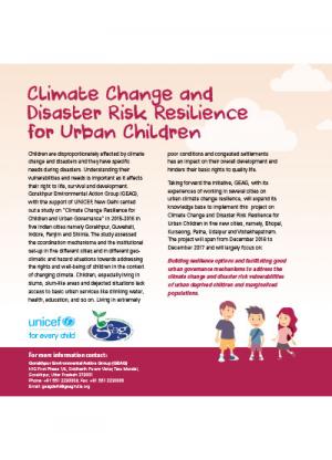 Climate Change and Disaster Risk Resilience for Urban Children-Project Brief