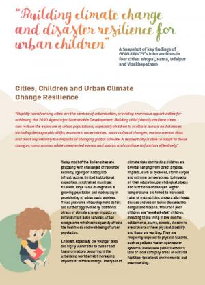 Building climate change and disaster resilience for urban children